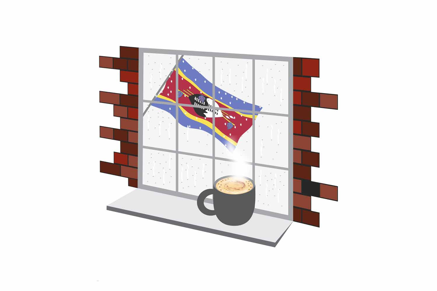 Swaziland Coffee Rain Window Sticker