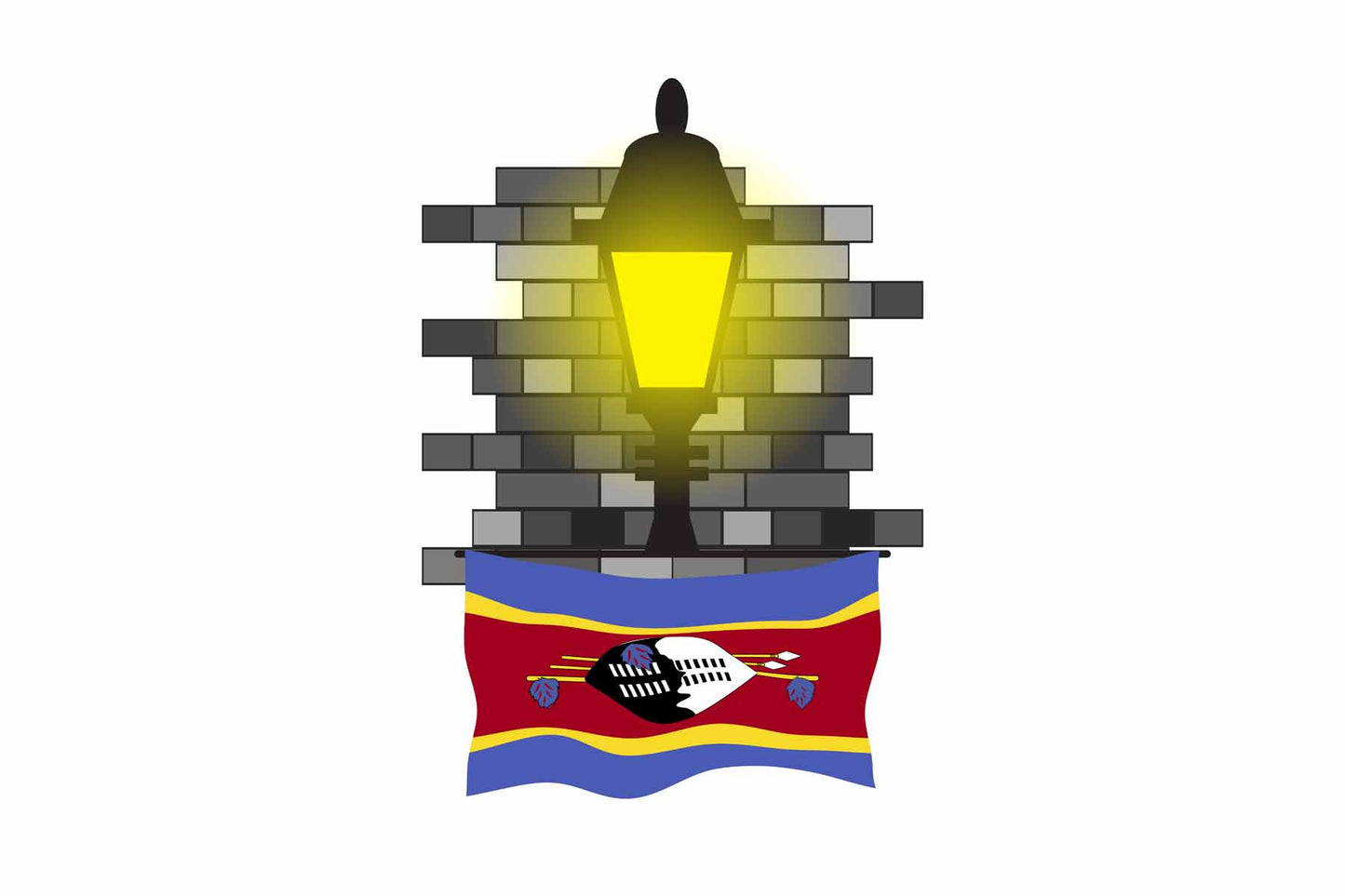 Swaziland Street Lamp Bricks Magnet