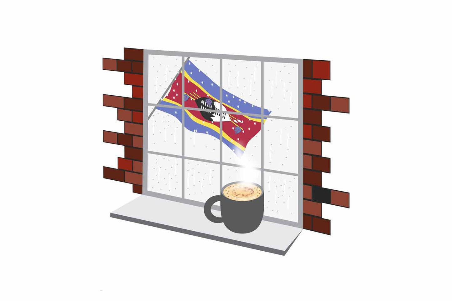 Swaziland Coffee Rain Window Fridge Magnet