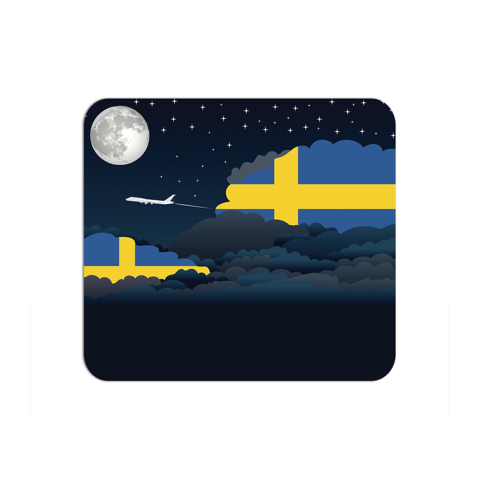 Sweden Airplane Airport Flight Night Clouds Mousepad 