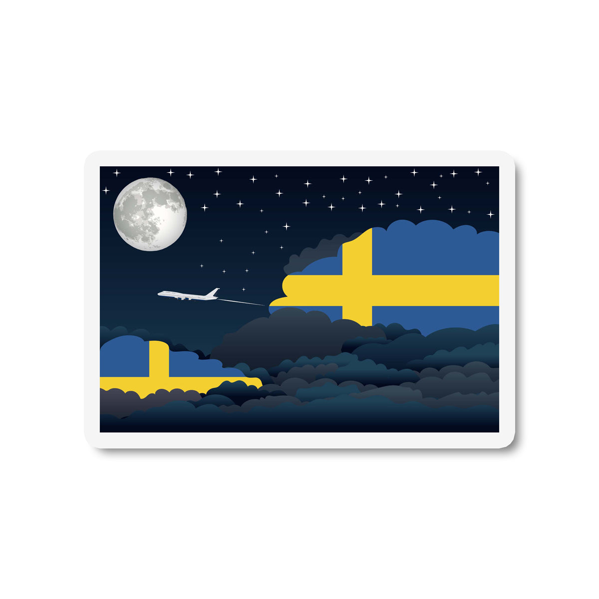 Sweden Night Clouds Magnet