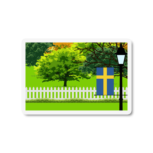 Sweden Trees and Street Lamp Sticker