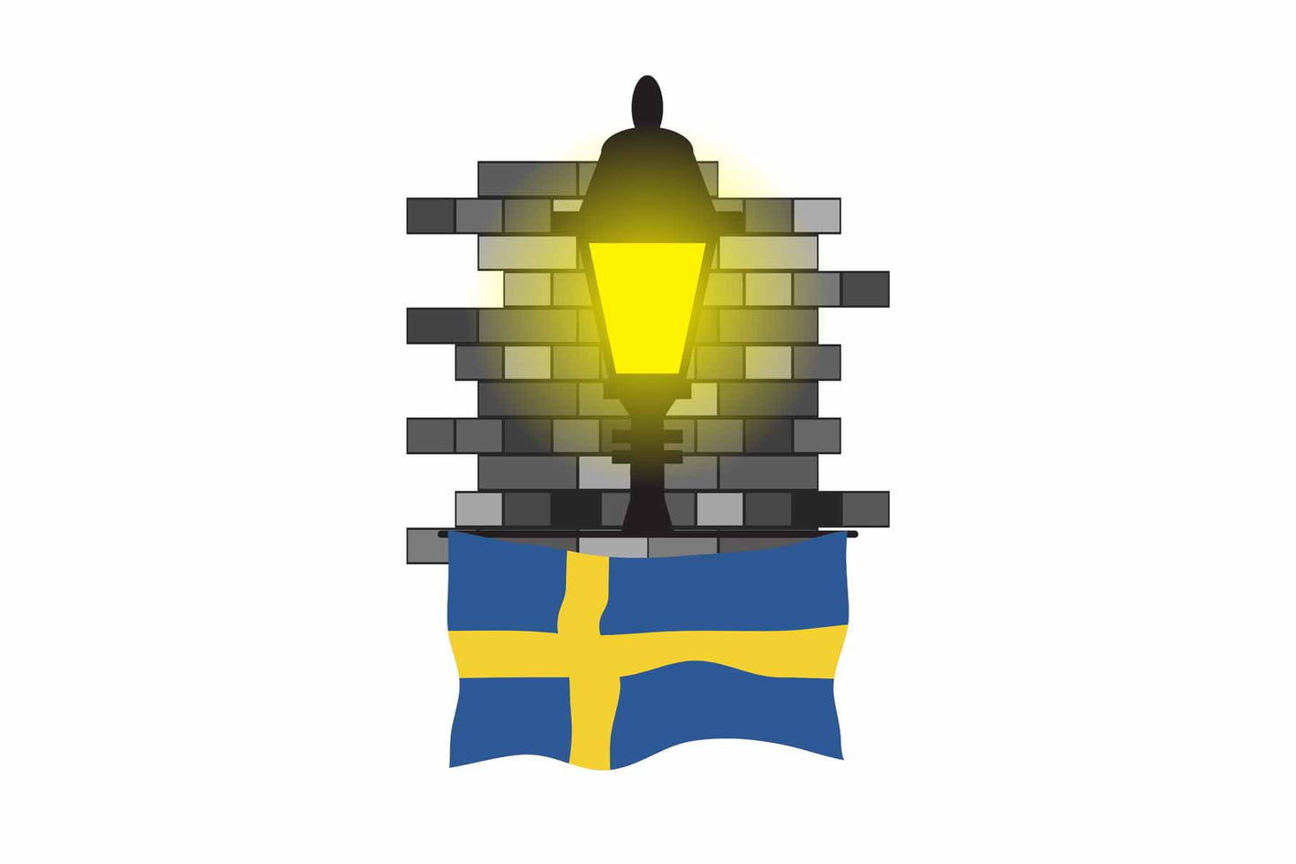 Sweden Street Lamp Bricks Fridge Magnet