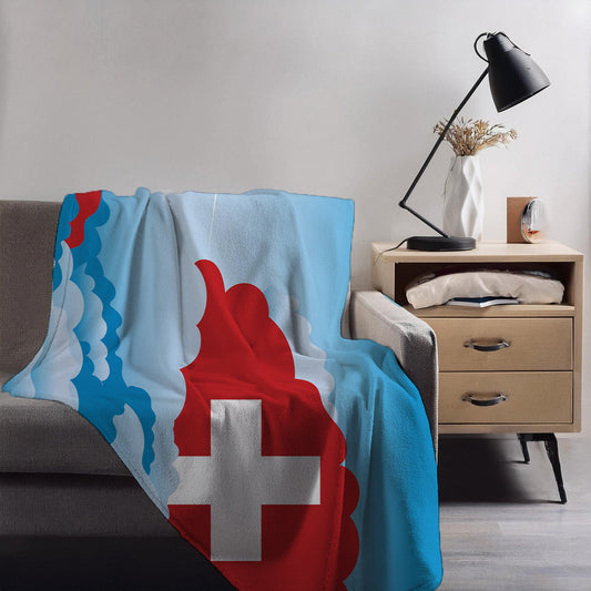 Switzerland Day Clouds Blankets & Throws | Soft Premium Blankets | City Posters Plus