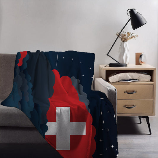 Switzerland Night Clouds Blankets & Throws | Premium Soft Blankets | City Posters Plus