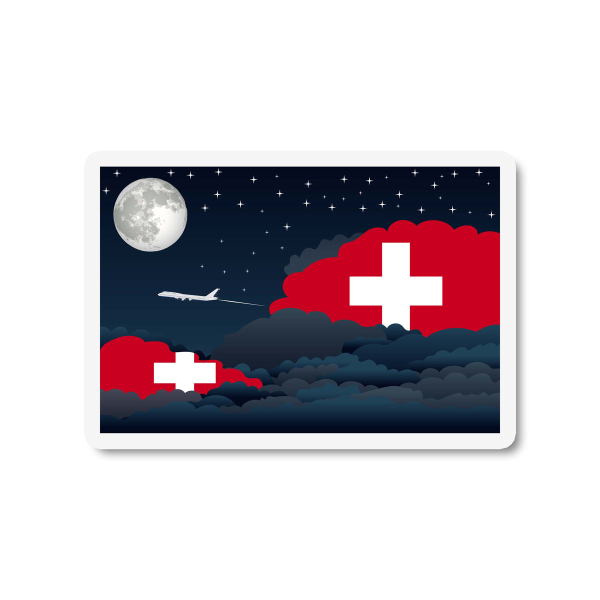 Switzerland Night Clouds Magnet