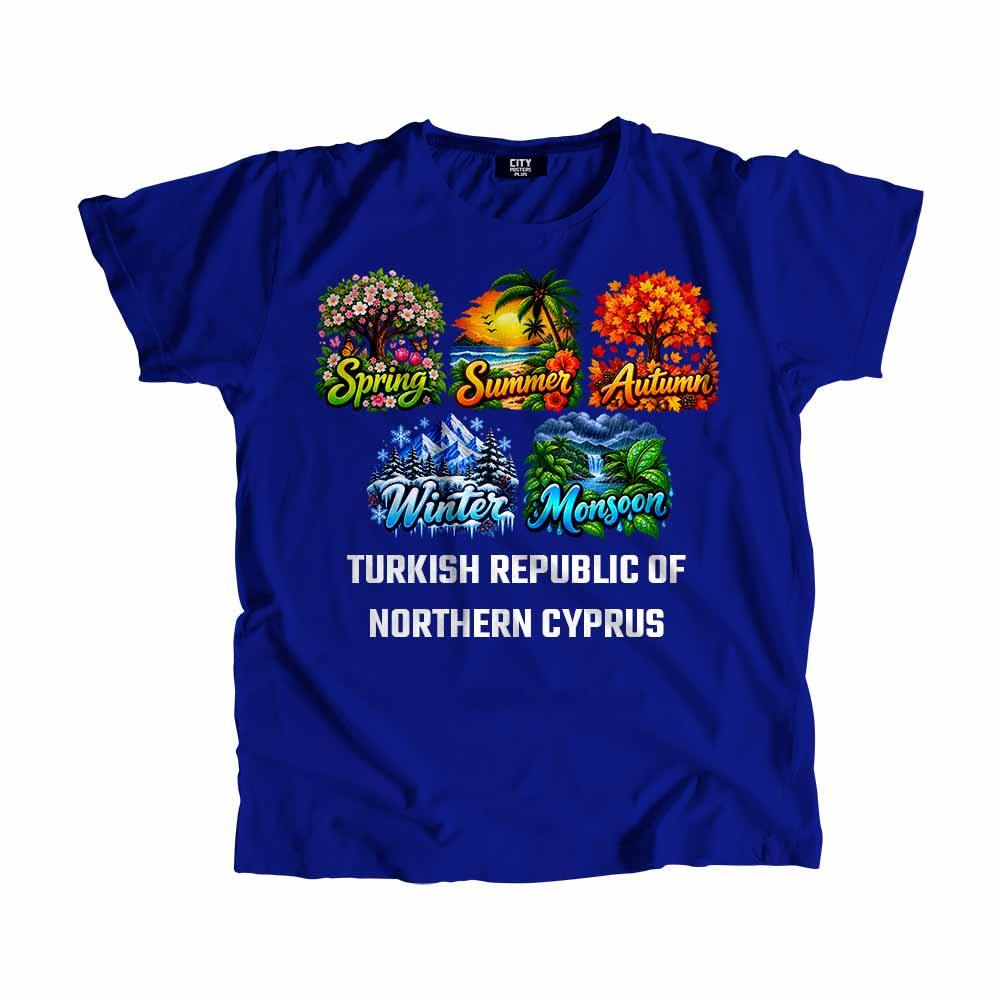 TURKISH REPUBLIC OF NORTHERN CYPRUS Seasons Seasons Unisex T-Shirt | City Posters Plus