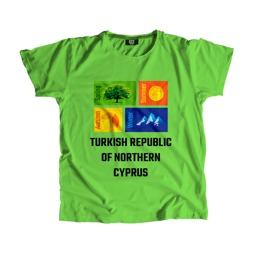 TURKISH REPUBLIC OF NORTHERN CYPRUS Seasons Men Unisex T-Shirt (Liril Green)