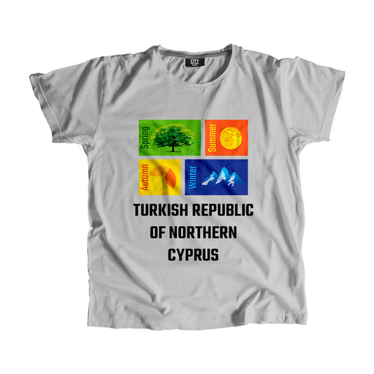 TURKISH REPUBLIC OF NORTHERN CYPRUS Seasons Unisex T-Shirt (Melange Grey)