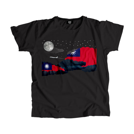 Taiwan Night Clouds Airplane Airport Flight Men Unisex T-Shirt Night Clouds Airplane Airport Flight T-Shirt