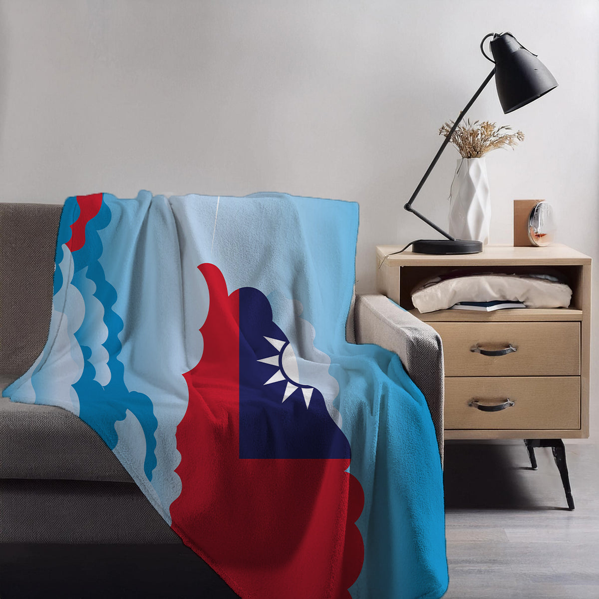 Taiwan Day Clouds Blanket Throw