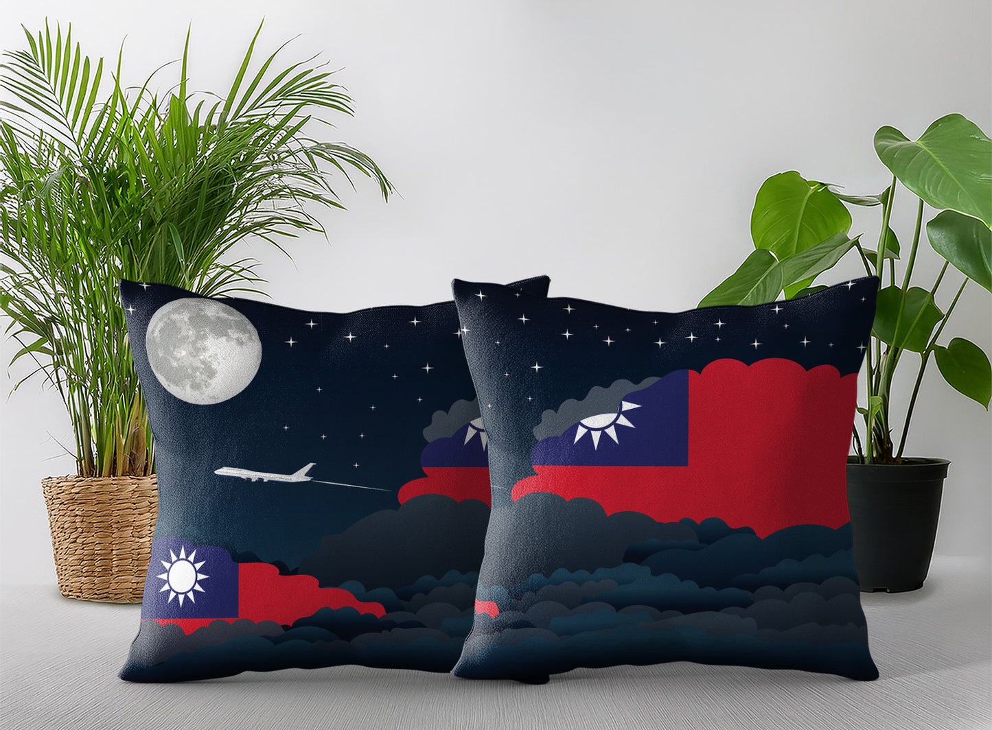 Taiwan Night Clouds Pillow Case and Pillow Throw