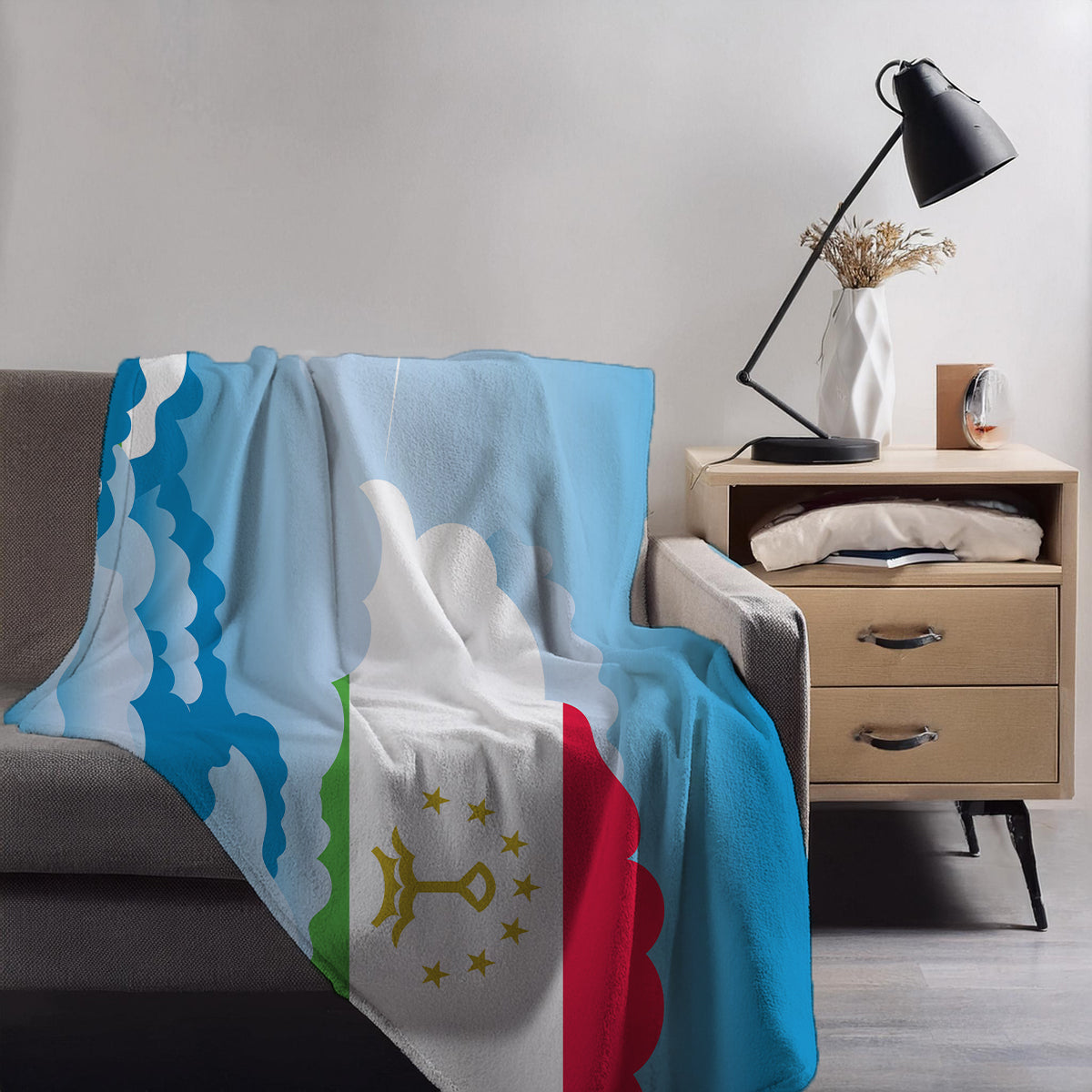 Tajikistan Day Clouds Blanket Throw