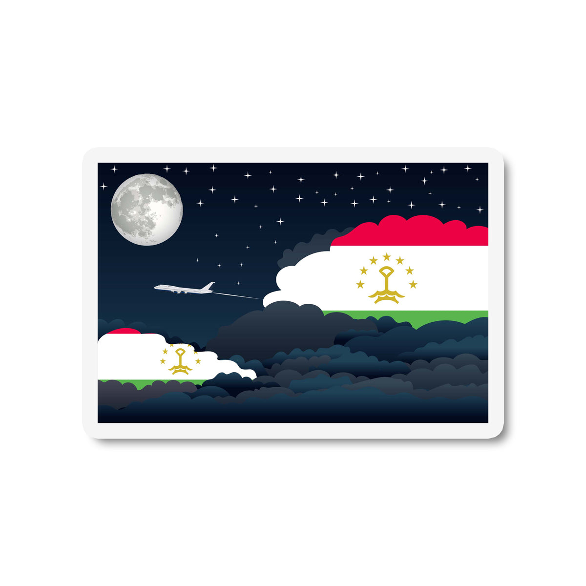 Tajikistan Night Clouds Magnet