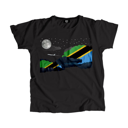 Tanzania Night Clouds Airplane Airport Flight Men Unisex T-Shirt Night Clouds Airplane Airport Flight T-Shirt