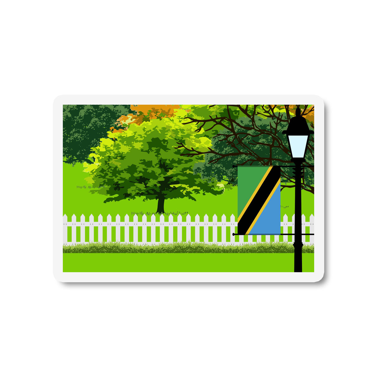 Tanzania Trees and Street Lamp Sticker