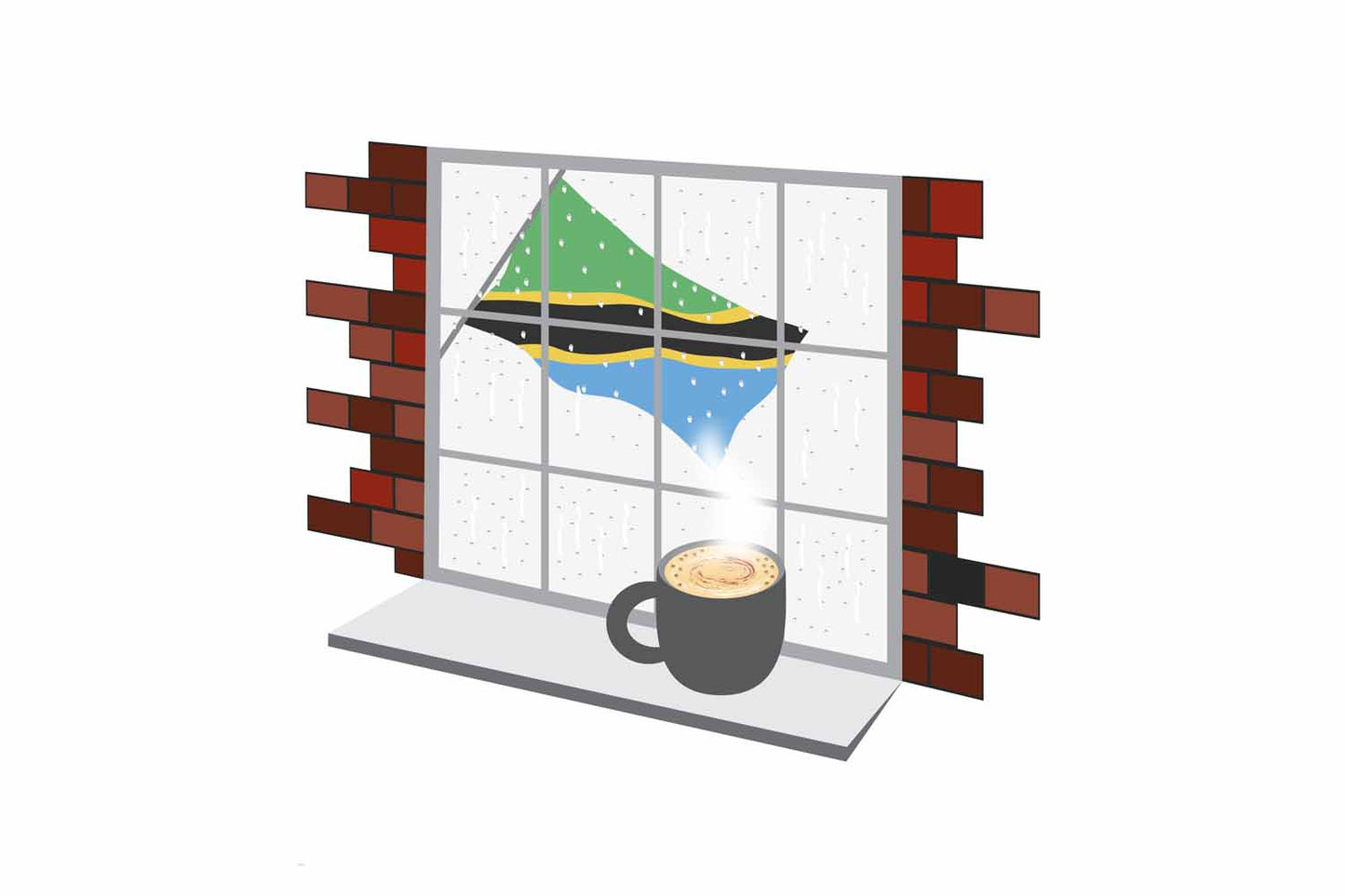 Tanzania Coffee Rain Window Sticker