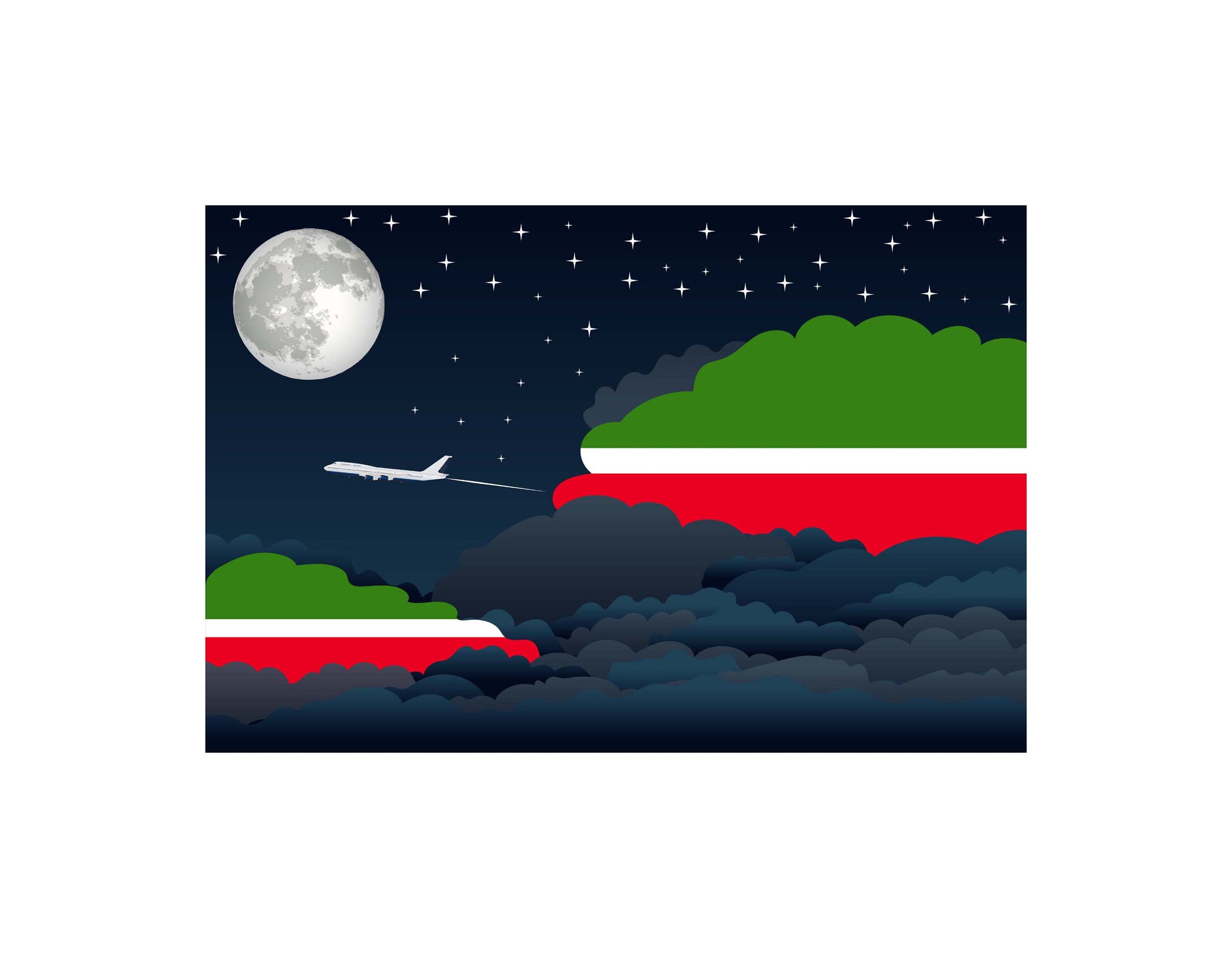 Tatarstan Night Clouds Canvas Print Framed