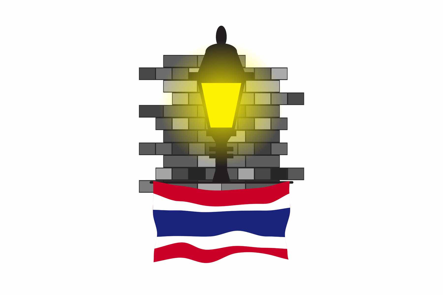 Thailand Street Lamp Bricks Fridge Magnet