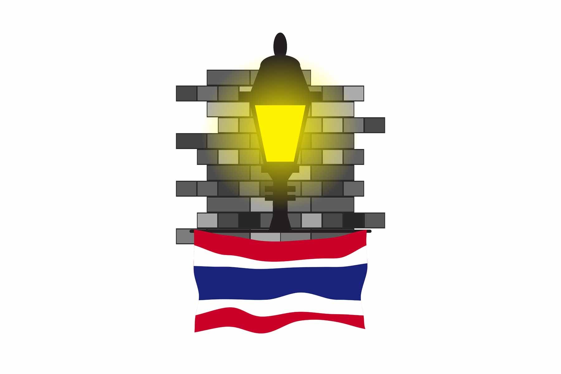 Thailand Street Lamp Bricks Fridge Magnet