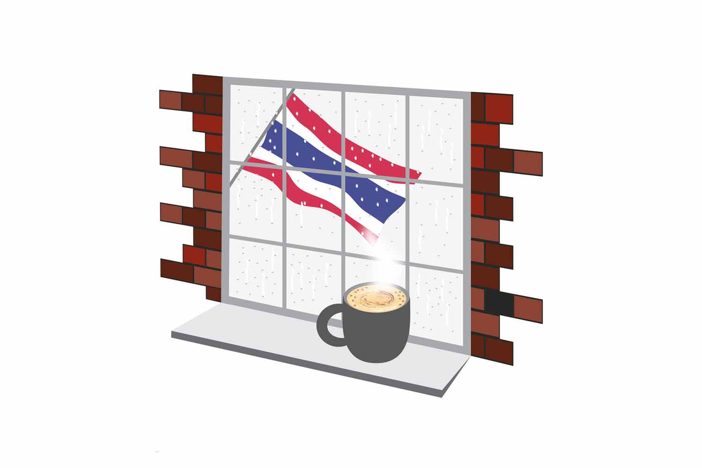 Thailand Coffee Rain Window Sticker