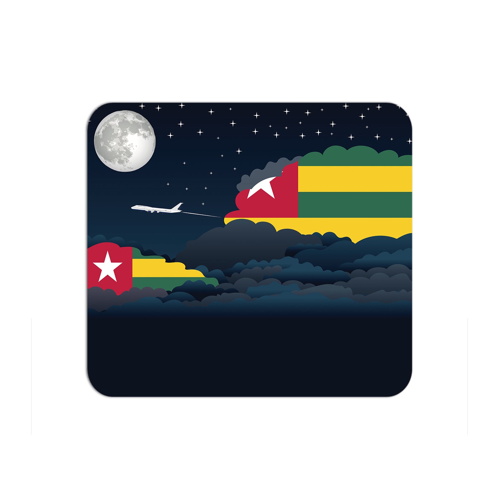 Togo Airplane Airport Flight Night Clouds Mousepad 