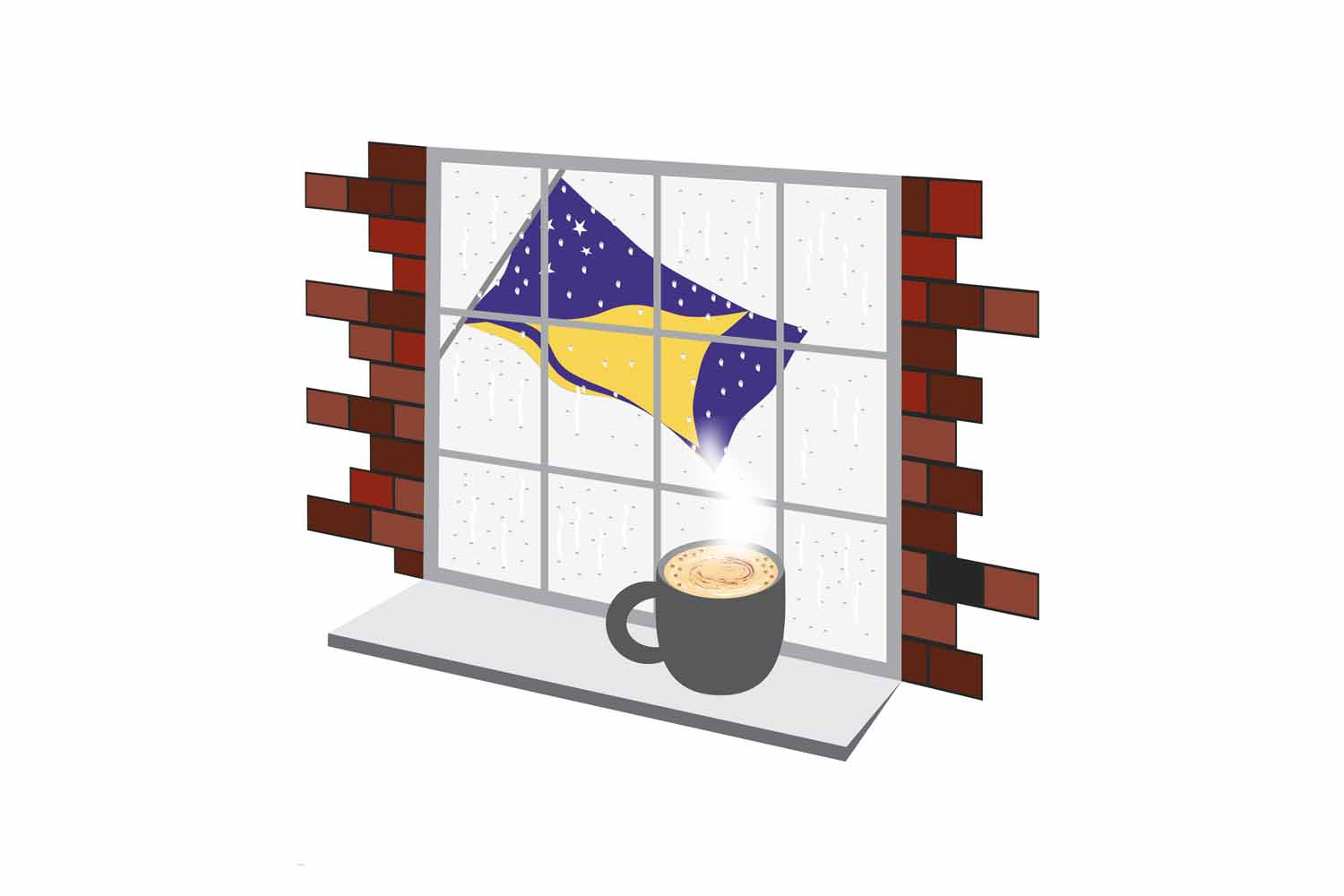 Tokelau Coffee Rain Window Sticker