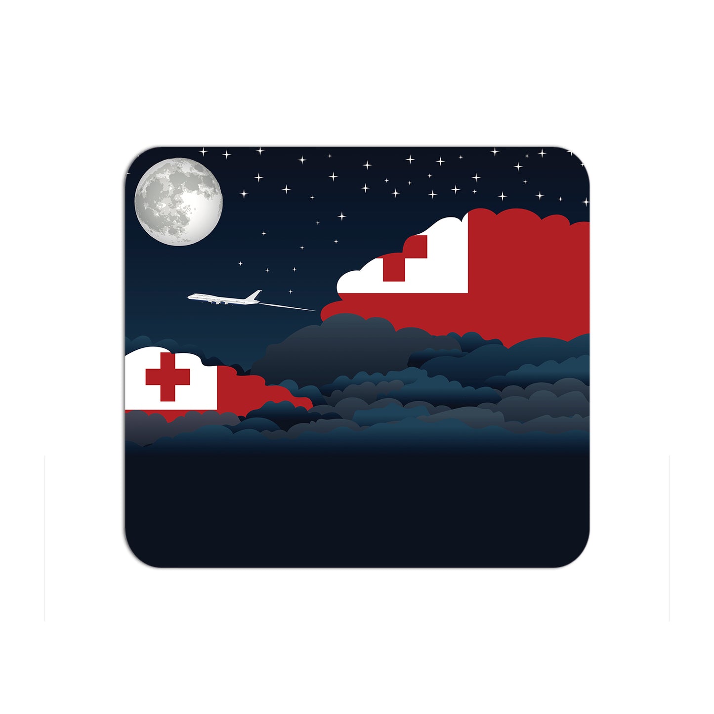 Tonga Airplane Airport Flight Night Clouds Mousepad 