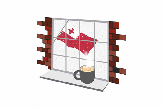 Tonga Coffee Rain Window Fridge Magnet