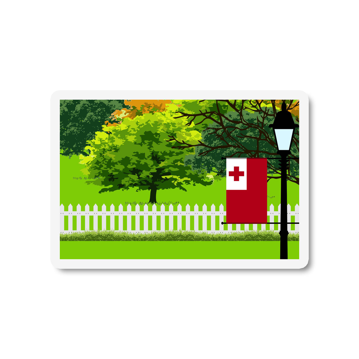 Tonga Trees and Street Lamp Sticker