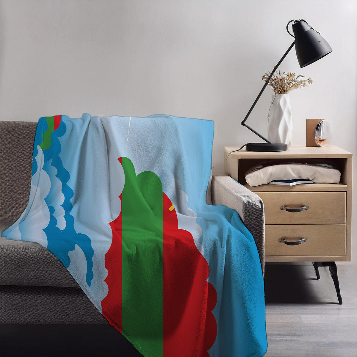 Transnistria Day Clouds Blanket Throw