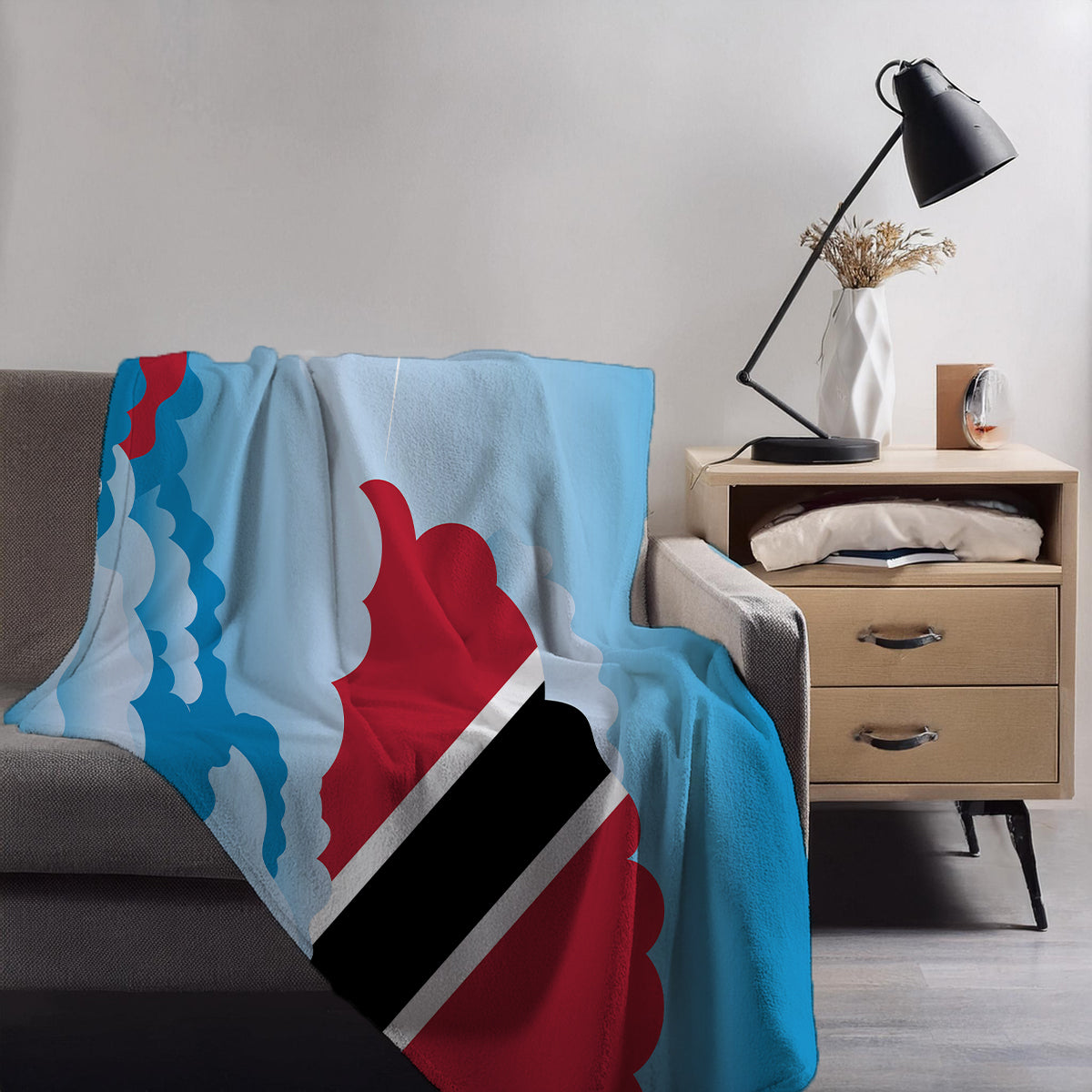 Trinidad Case and Tobago Day Clouds Blanket Throw