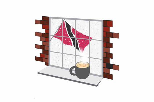 Trinidad and Tobago Coffee Rain Window Fridge Magnet