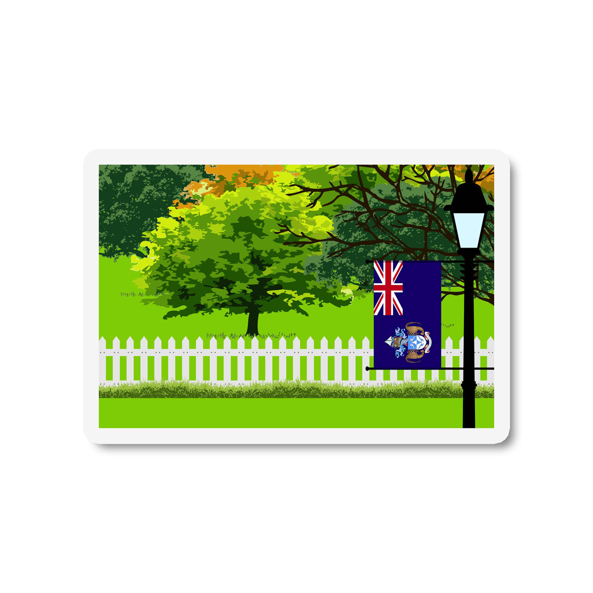 Tristan da Cunha Trees and Street Lamp Sticker