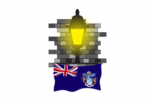 Tristan da Cunha Street Lamp Bricks Fridge Magnet