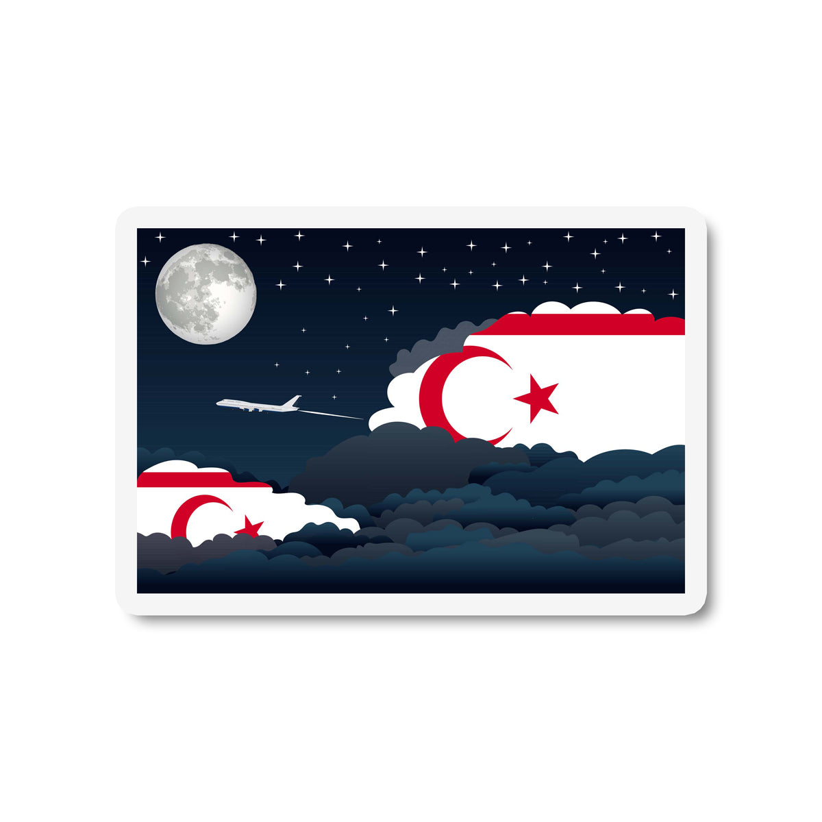 Turkish Republic of Northern Cyprus Night Clouds Magnet