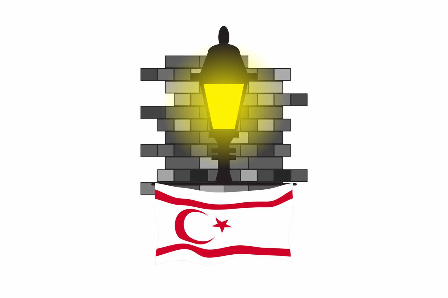 Turkish Republic of Northern Cyprus Street Lamp Bricks Fridge Magnet