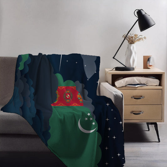 Turkmenistan Night Clouds Blankets & Throws | Premium Soft Blankets | City Posters Plus