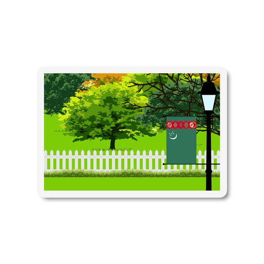 Turkmenistan Trees and Street Lamp Sticker