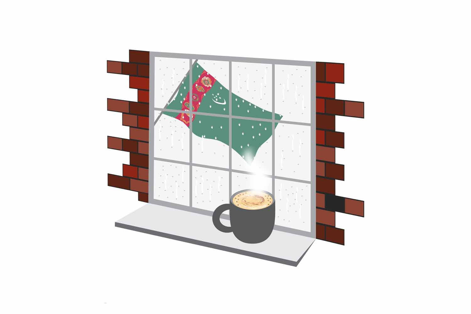 Turkmenistan Coffee Rain Window Sticker