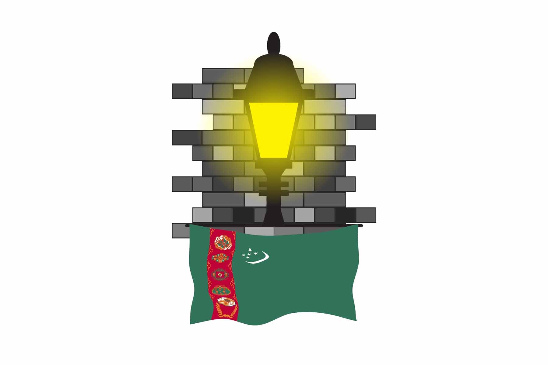 Turkmenistan Street Lamp Bricks Sticker