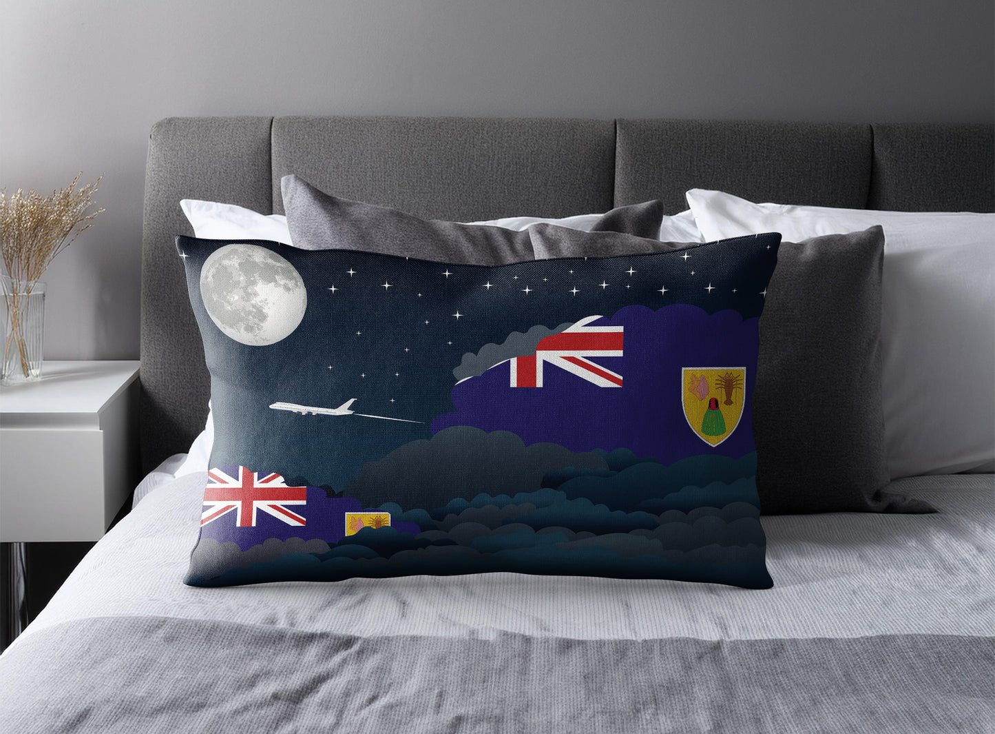 Turks Case and Caicos Islands Night Clouds Pillow Case and Pillow Throw