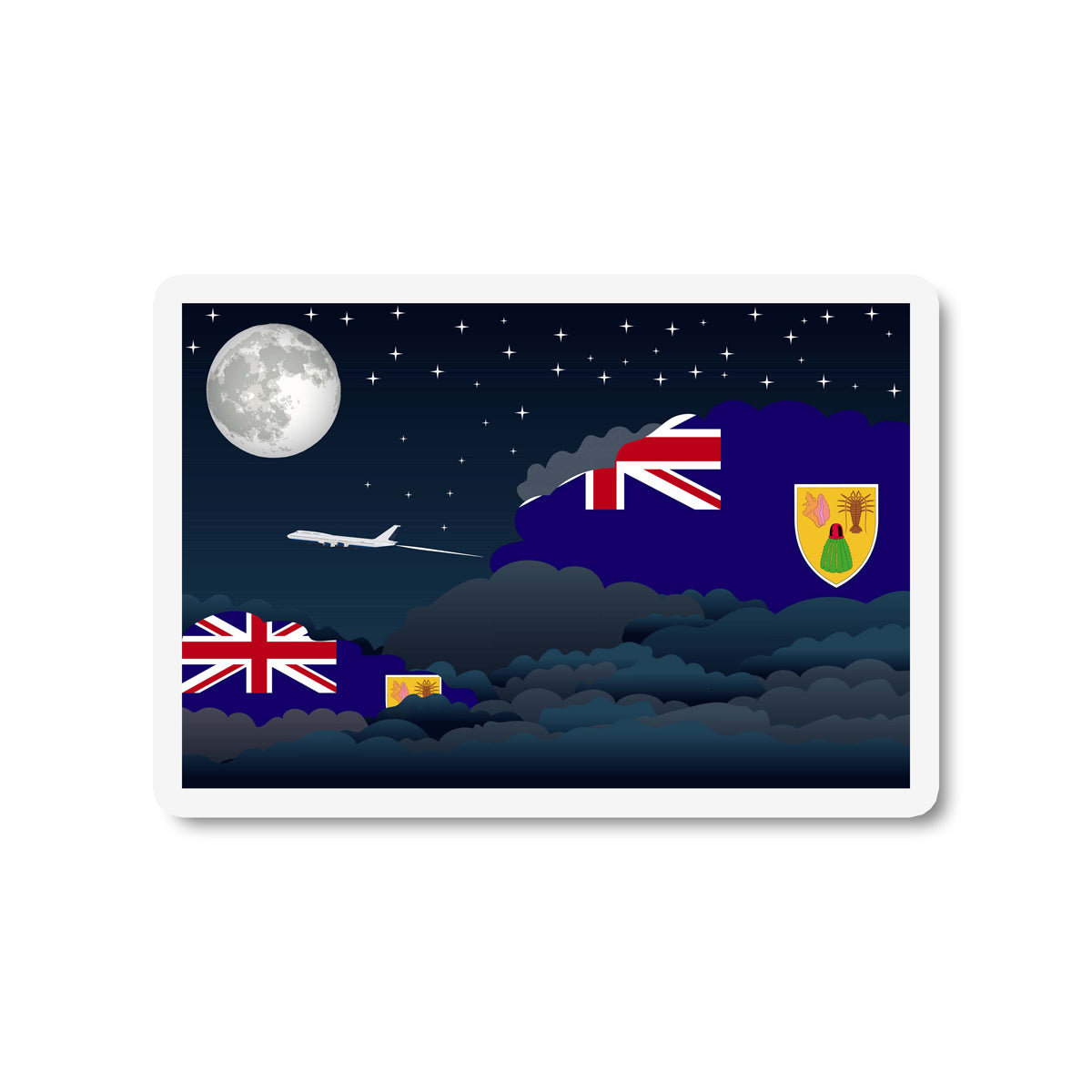 Turks and Caicos Islands Night Clouds Sticker