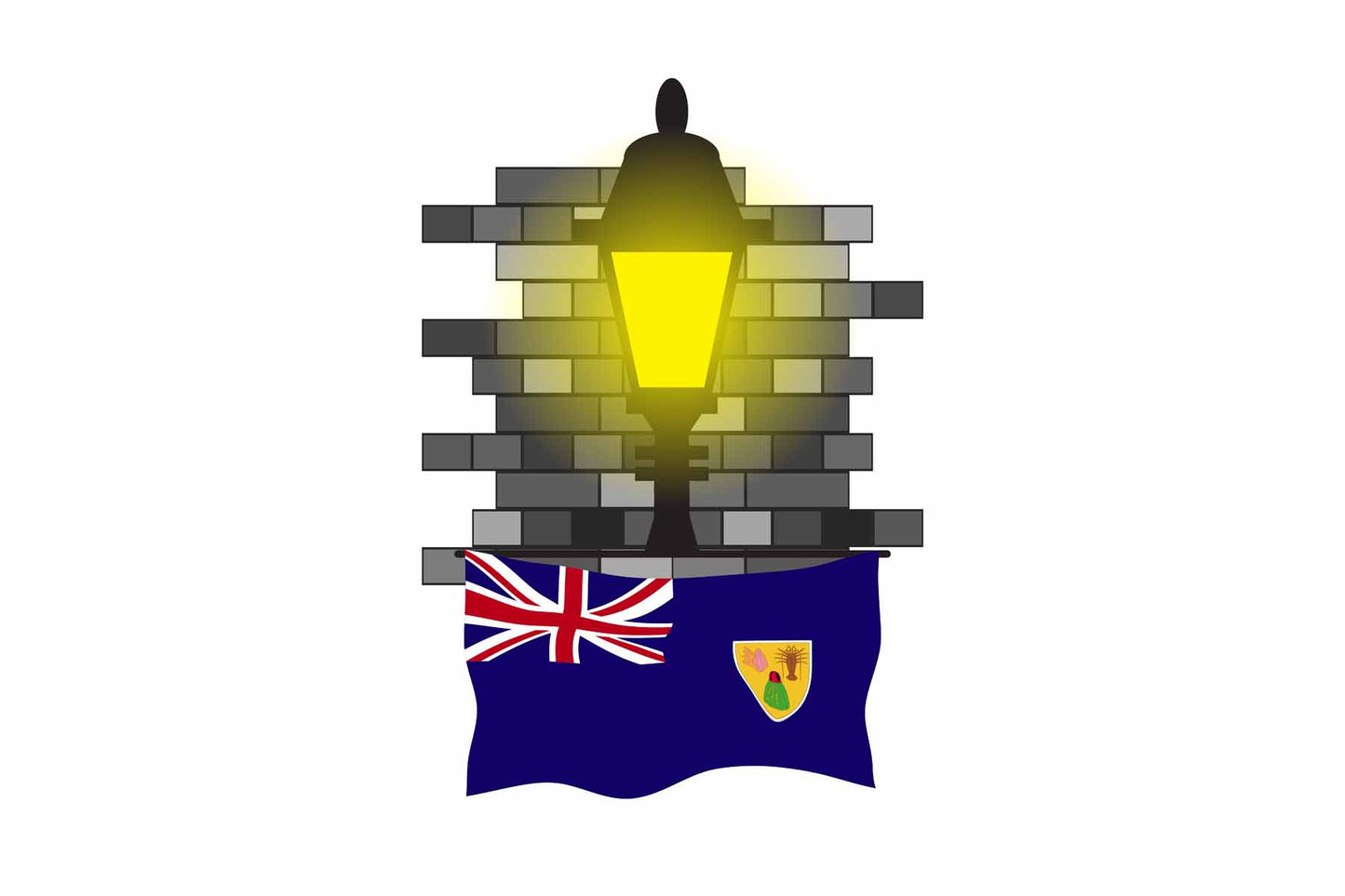 Turks and Caicos Islands Street Lamp Bricks Sticker