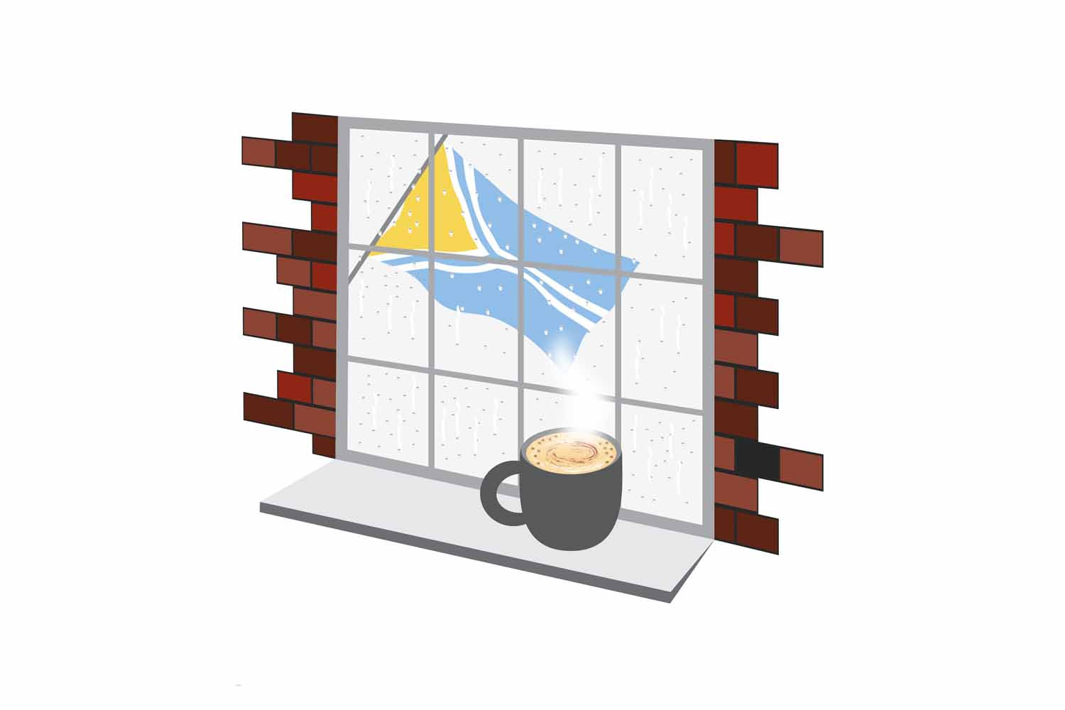 Tuva Coffee Rain Window Fridge Magnet