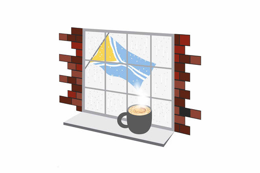 Tuva Coffee Rain Window Fridge Magnet