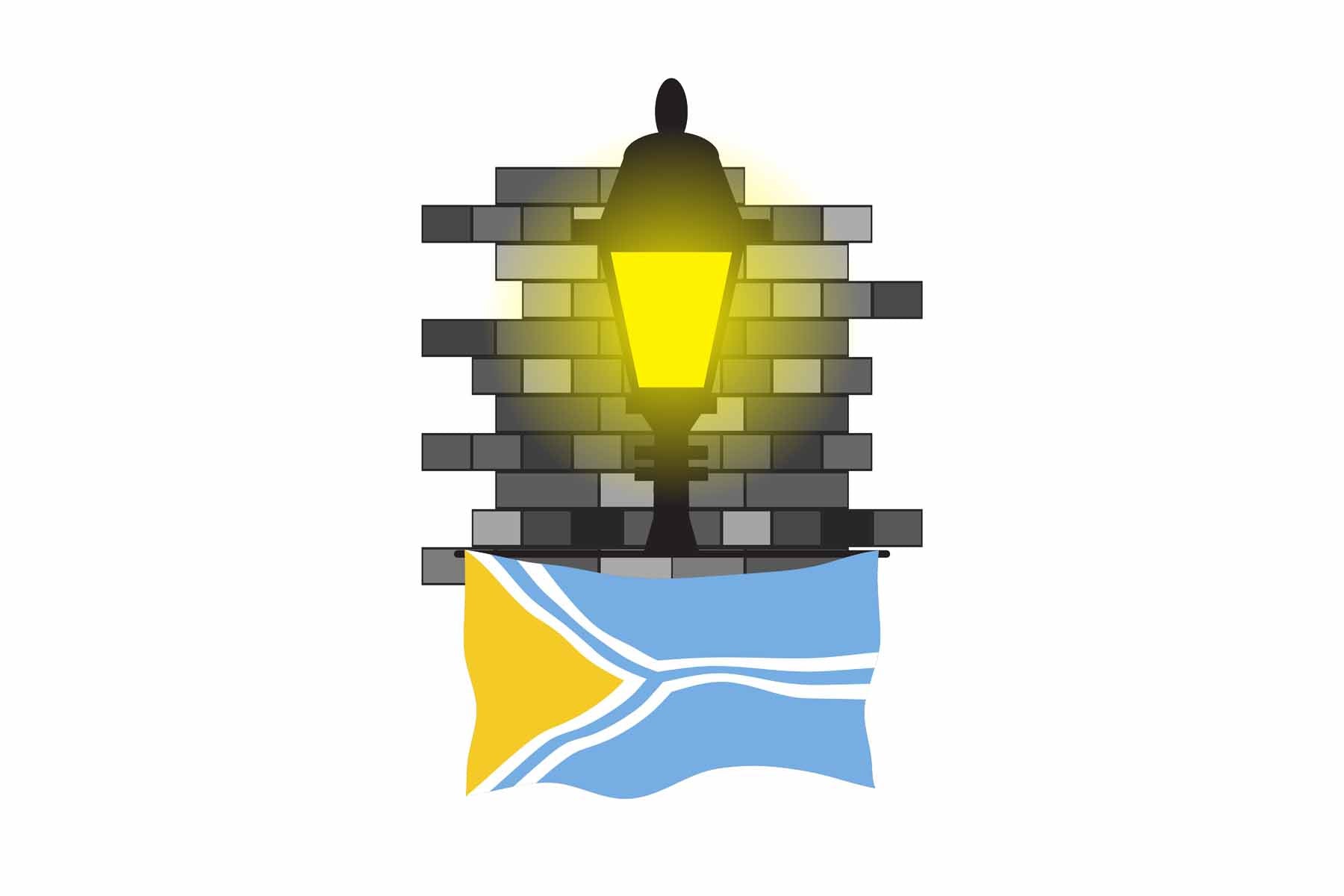 Tuva Street Lamp Bricks Fridge Magnet