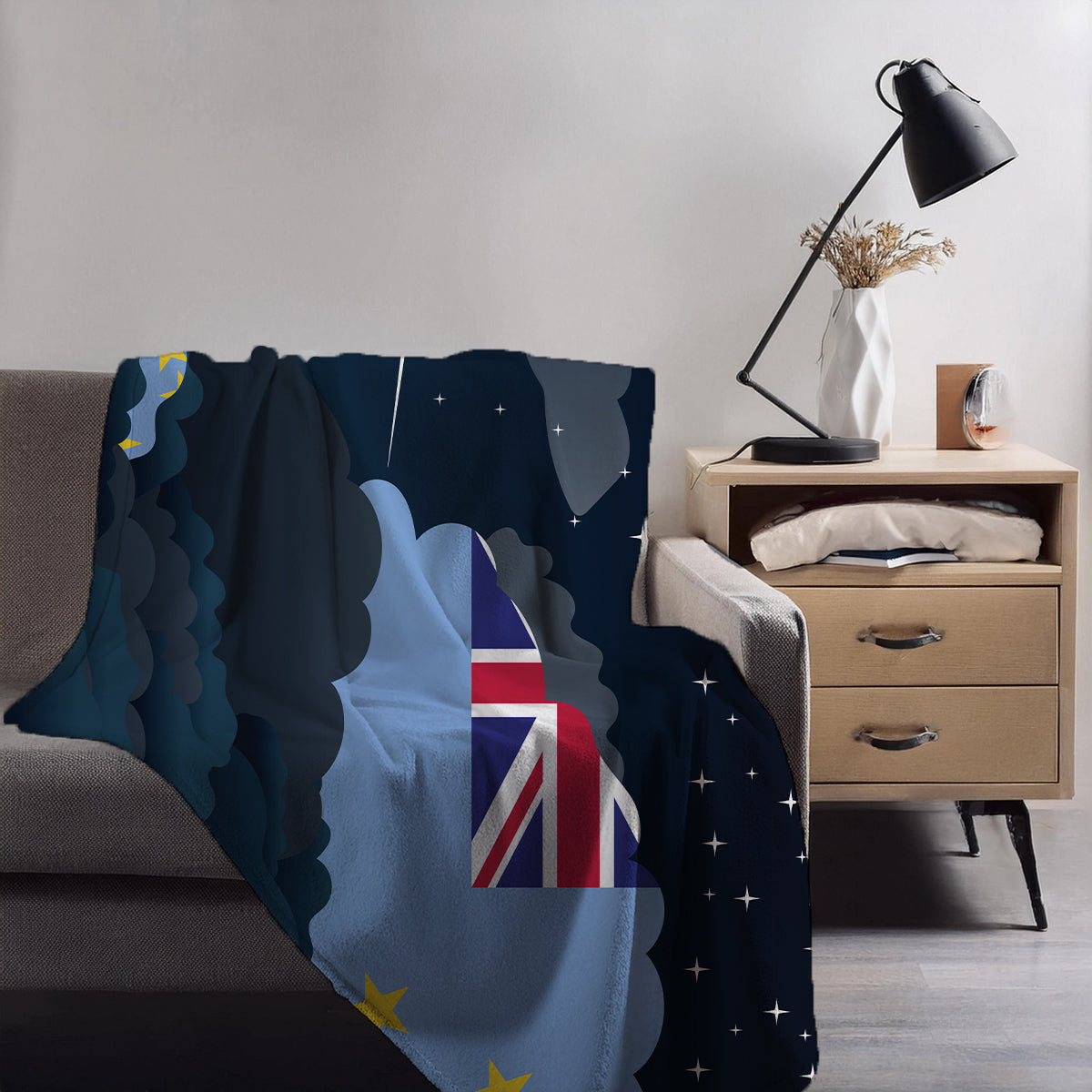 Tuvalu Night Clouds Blanket Throw