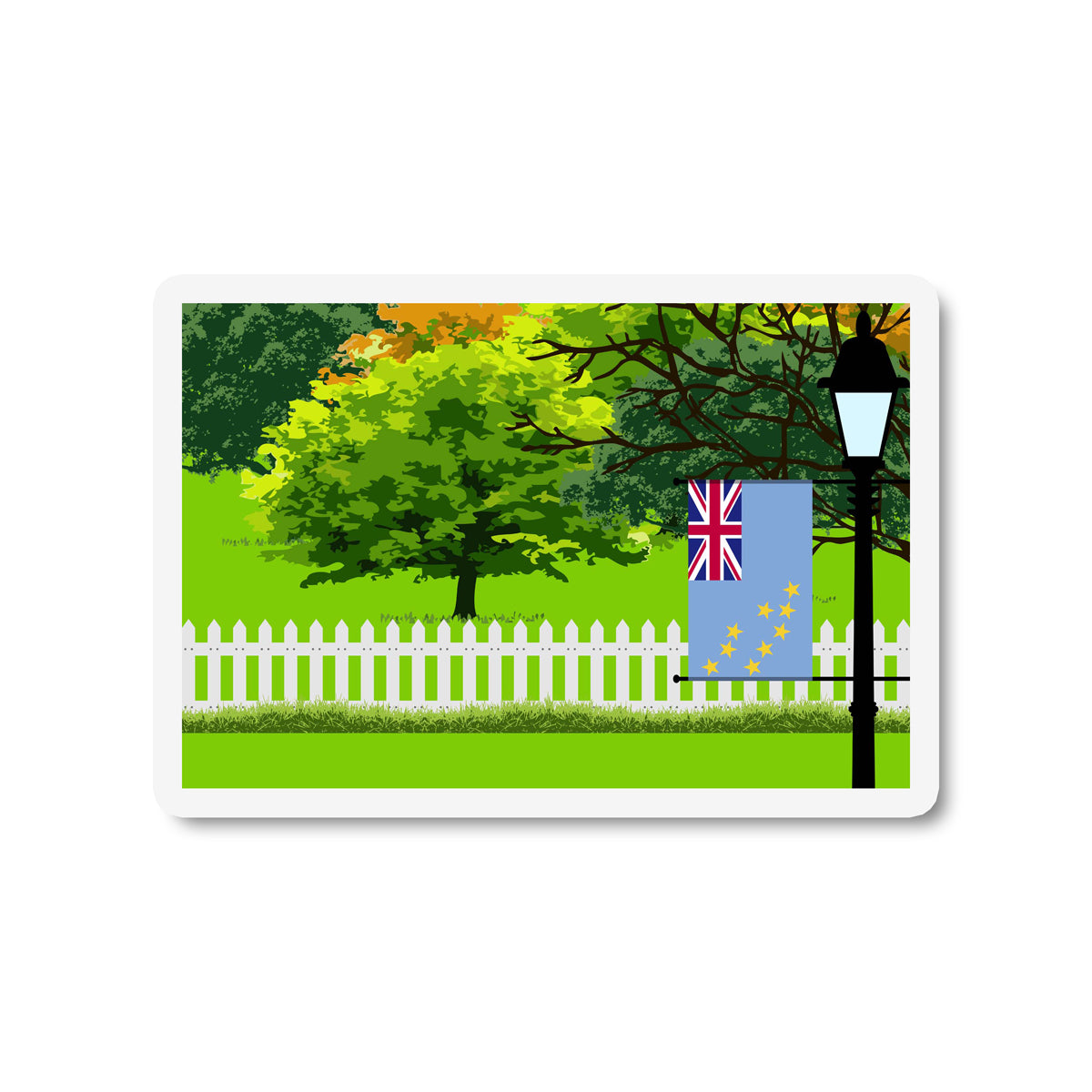 Tuvalu Trees and Street Lamp Sticker