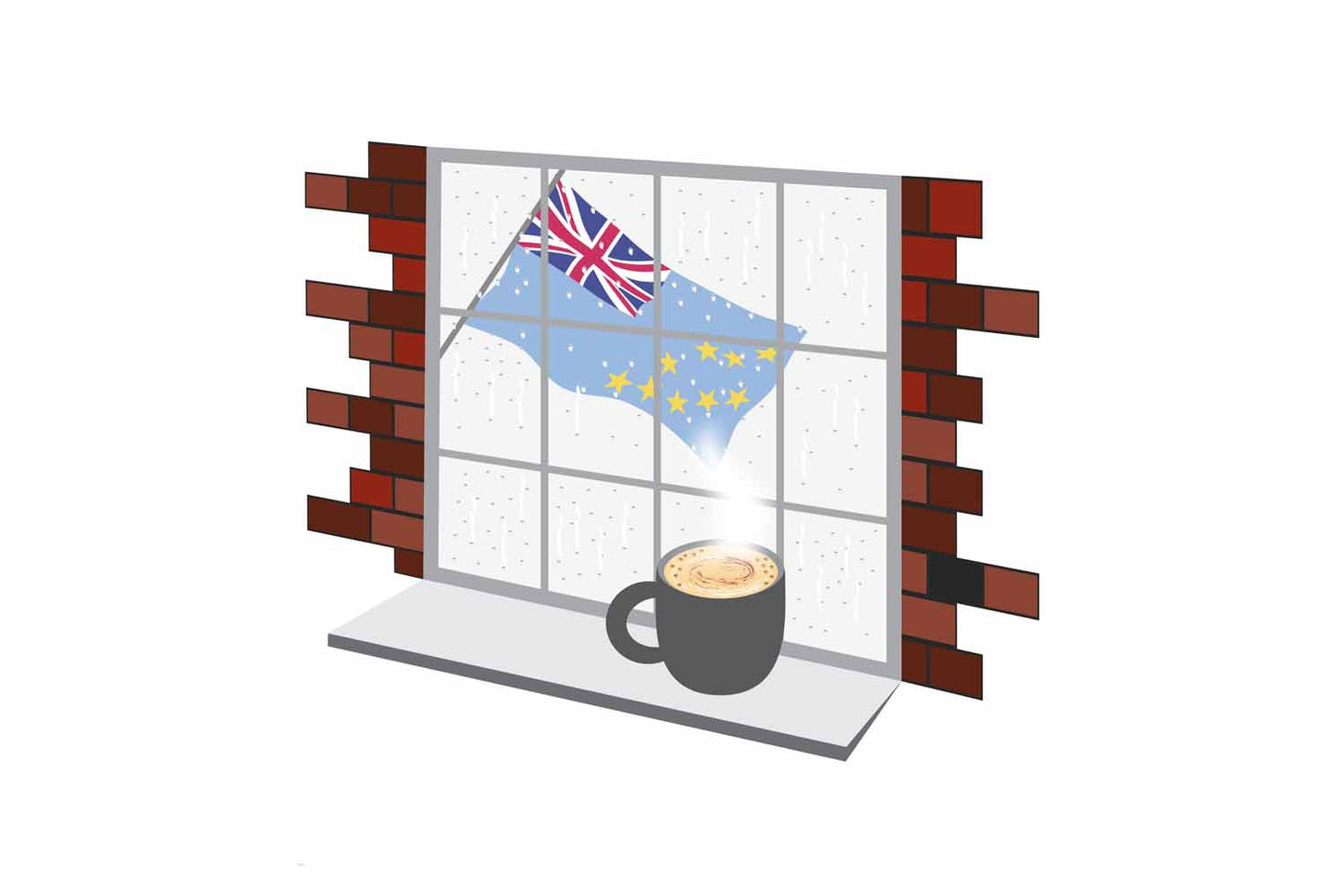 Tuvalu Coffee Rain Window Sticker